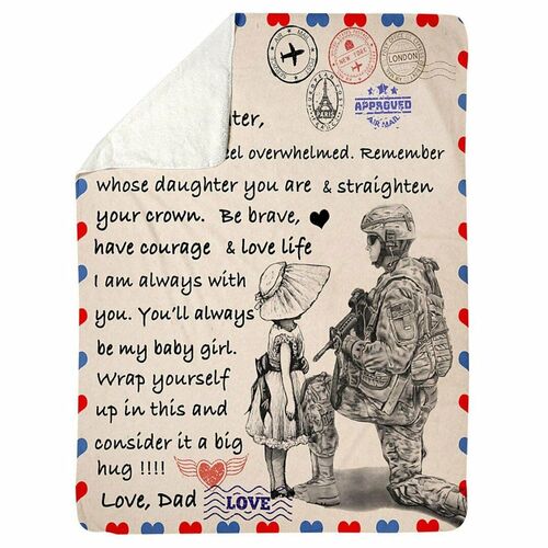 Personalized Love Letter Blanket Baby Girl to Daughter from Dad
