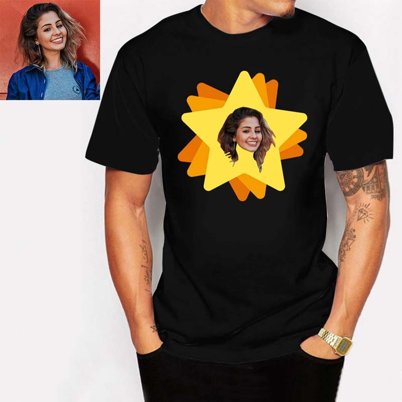 T-shirt personnalisé avec photo de l'étoile à cinq branches
