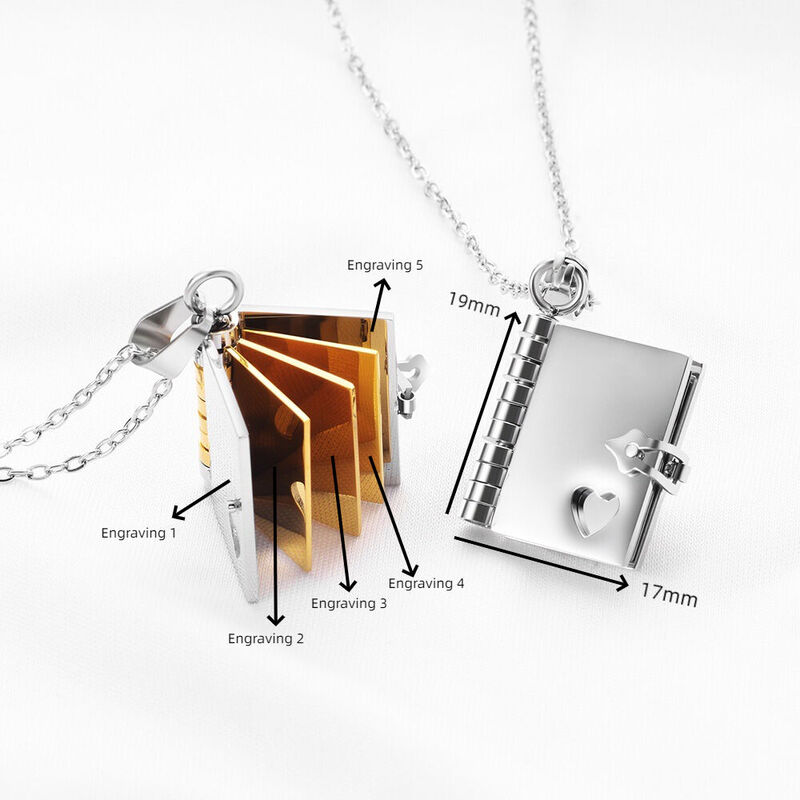 Personalized Lettering Book Necklace Heartwarming Valentine's Day Gift