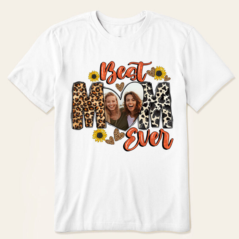 T-shirt personnalisé Best Mom Ever avec motif léopard Cadeau idéal pour la fête des mères
