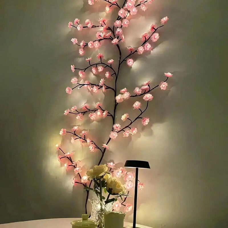 DIY Bendable Rattan Flower Lamp Beautiful Decorative Gift for Family