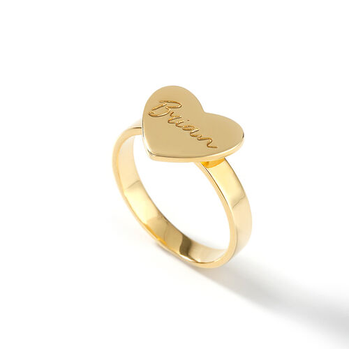 "Love Is Ideal" Personalized Heart Ring