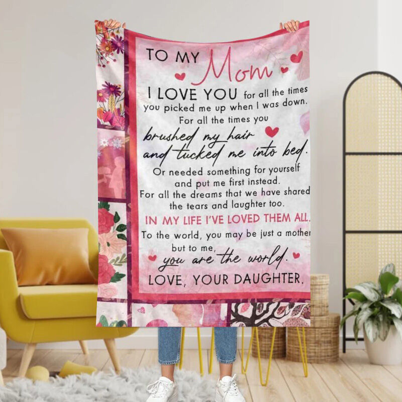 "Put Me First" Personalized Love Letter Blanket to Mom from Daughter