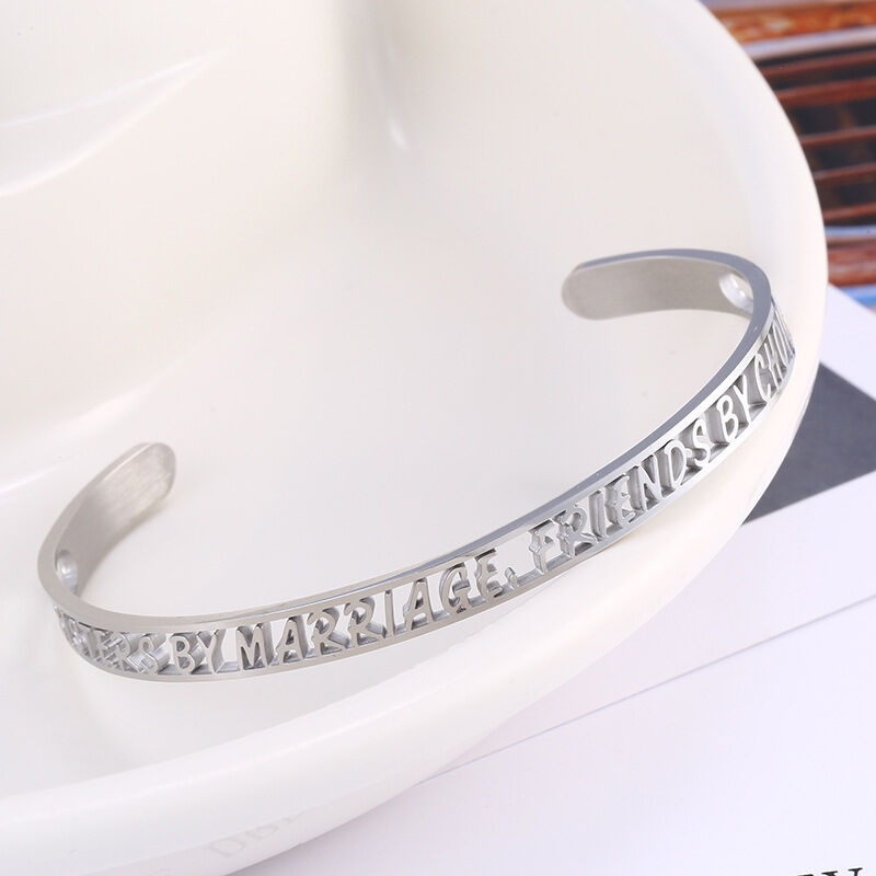 "You Are Mine" Personalized  Hollow-Carved Design Bangle For Men Stainless Steel