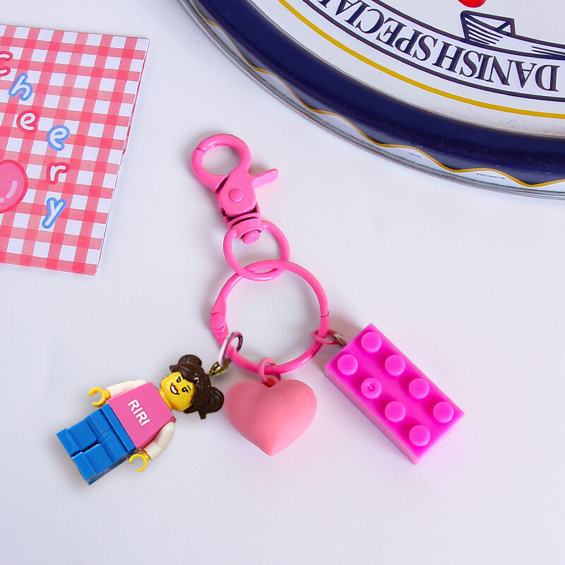 Personalized Colorful Lego Brick Keychain Cute Gift