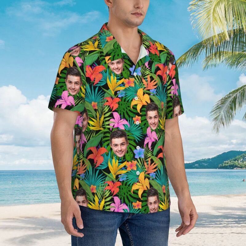 Camicie hawaiane personalizzate Flowers Design Camicia da spiaggia Aloha personalizzata per uomo