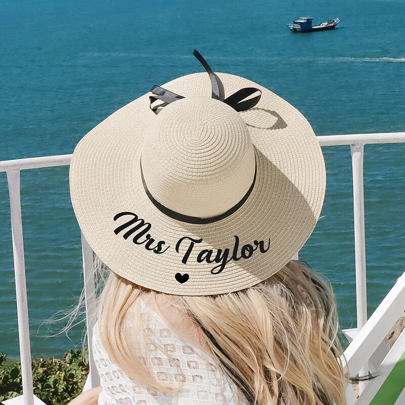 Sombrero de playa personalizado con lazo y cinta decorativa Perfecto regalo de viaje para ella en vacaciones