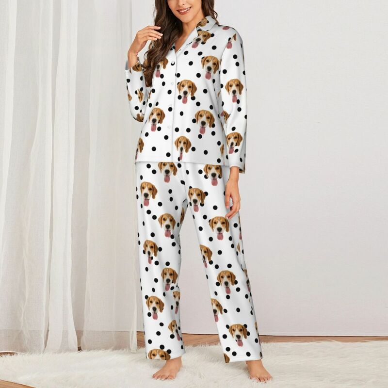 Pyjama personnalisé avec photo à pois au choix Cadeau parfait pour l'être aimé