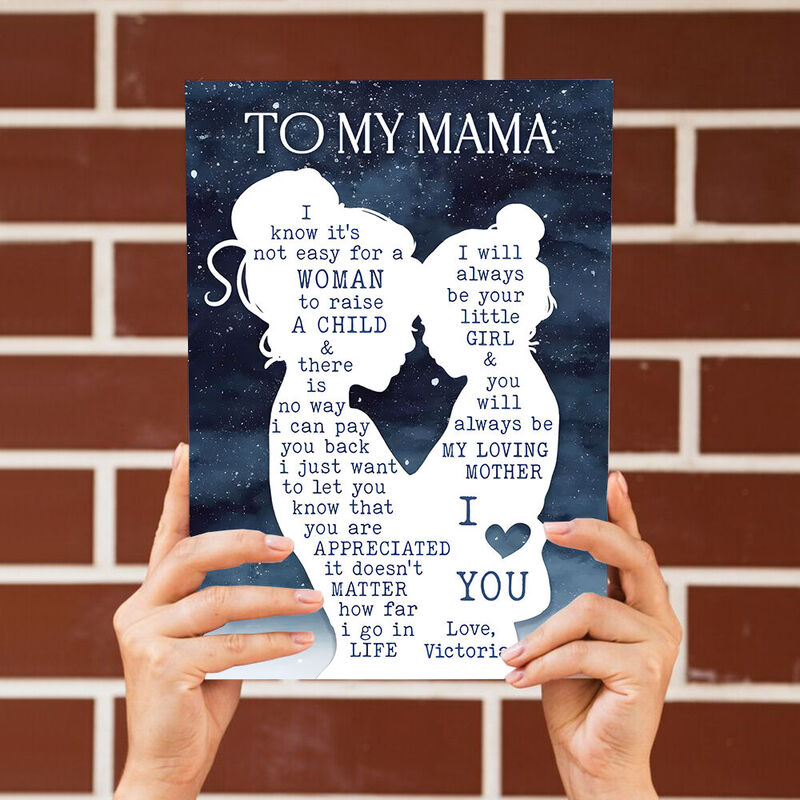 Personalized Name Canvas Wall Art Creative Present for Mom "I'll Always Be Your Little Girl"