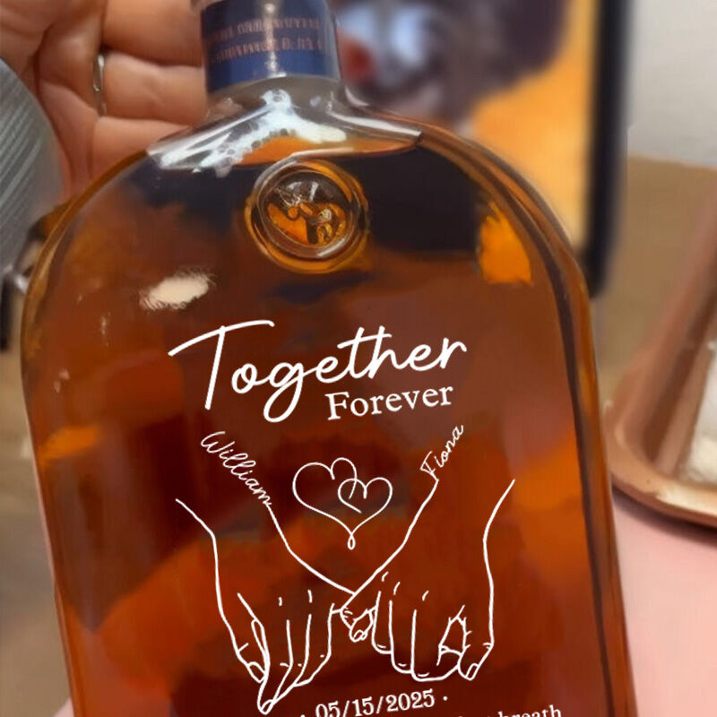 Botella de whisky personalizada con nombre: el mejor regalo para San Valentín "Juntos para siempre"