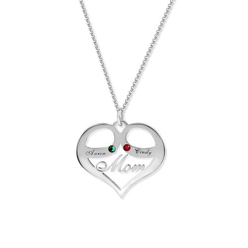  "Best Mom Ever" Personalized Necklace with Birthstone