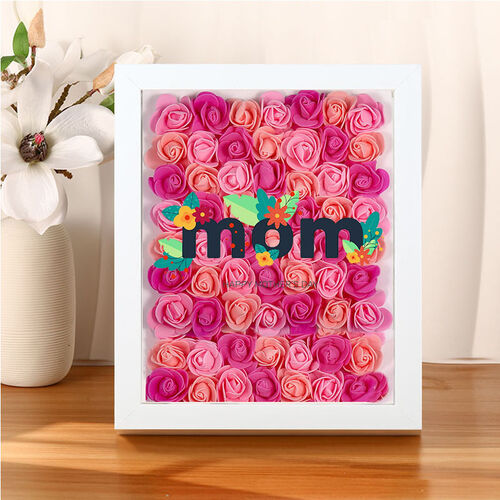 Personalized Rose Flower Shadow Box Gift for Mother's Day