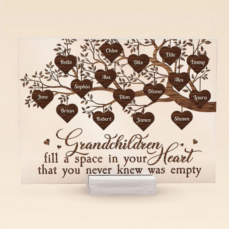 Personalized Acrylic Plaque Fill A Space In Your Heart Family Tree Design Gift for Family
