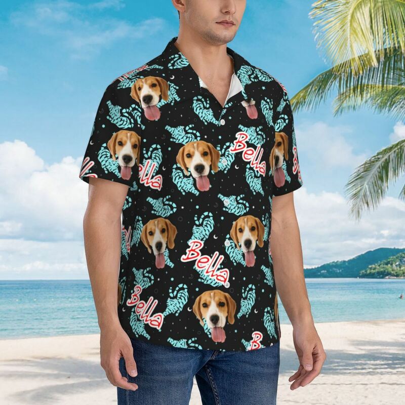 Personalisiertes T-Shirt mit eigenem Foto Unisex-Hawaiihemd Geschenk für Tierliebhaber