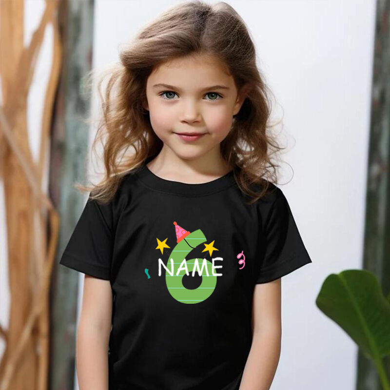 Personalized Kids T-Shirt Custom Name And Age Birthday Gift For Girls