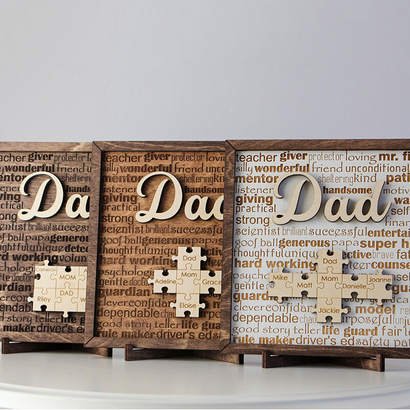 Personalized Name Puzzle Frame The Best Dad In The World Custom Family Names Perfect Father's Day Gift