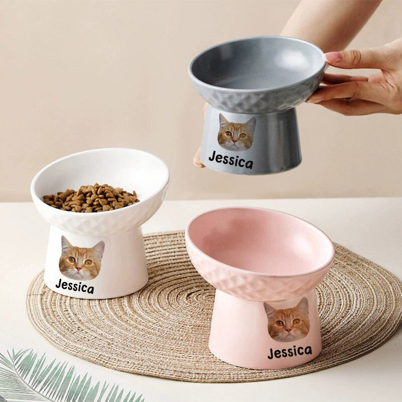 写真入り 名入れ 犬&猫 ペット ボウル フード 食器 オリジナル セラミック