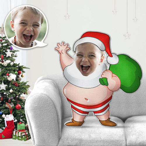 Custom Face Pillow Chubby Santa Claus Minime Pillow Personalized Photo Pillow Funny Gifts