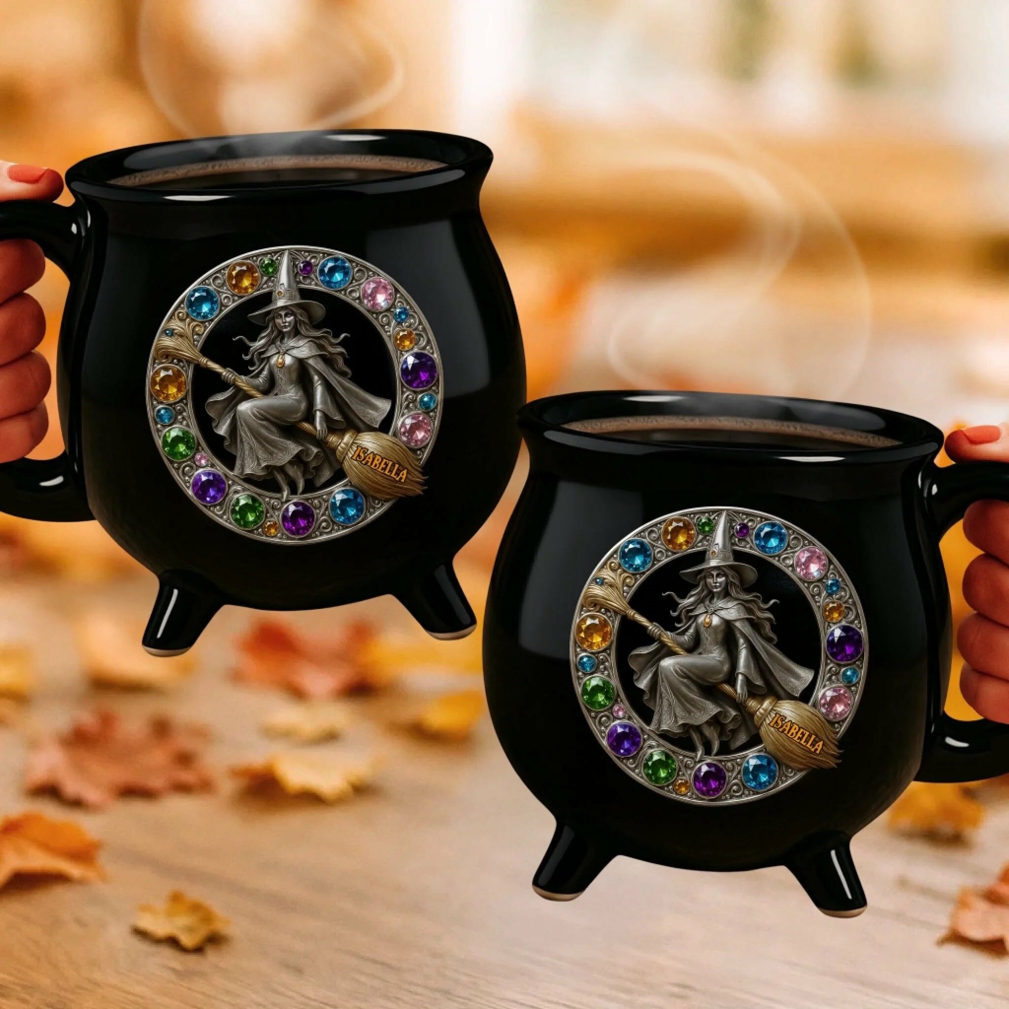 Personalized Witch Cauldron Coffee Mug with Name Custom Halloween Gift for Girls