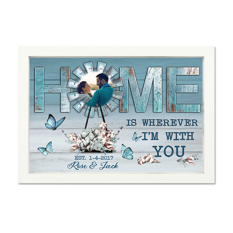 Cadre Photo Personnalisé "Home Is Wherever I'm With You"