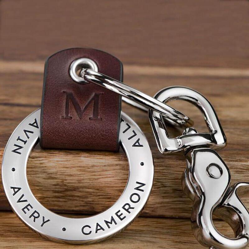 Personalized Dad Keychain Engraving 1-10 Names Father’s Day Gift