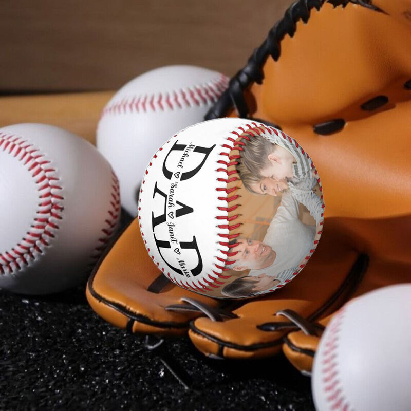 Anpassad baseball lägg till namn och fotopresent till pappa