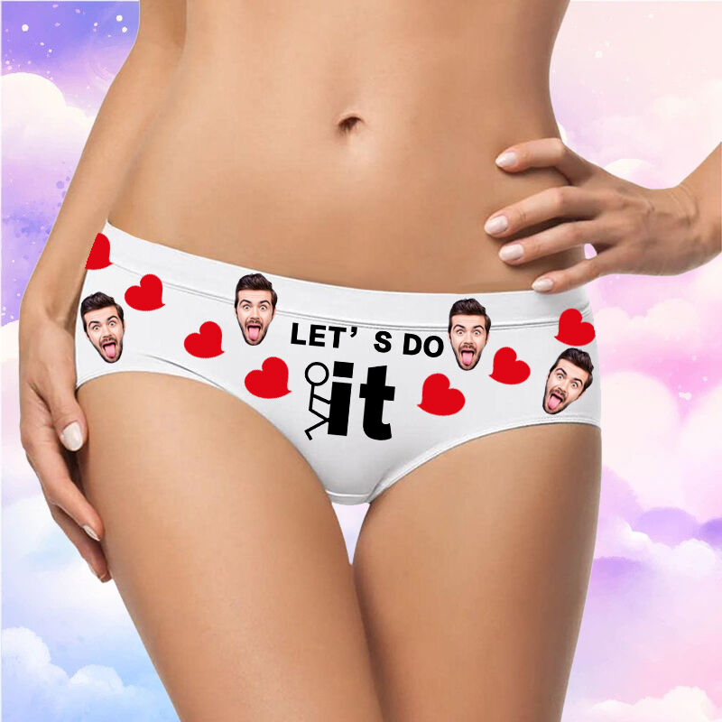 Personalized Picture Women's Underwear Best Gift for Husband "Let's Do It"