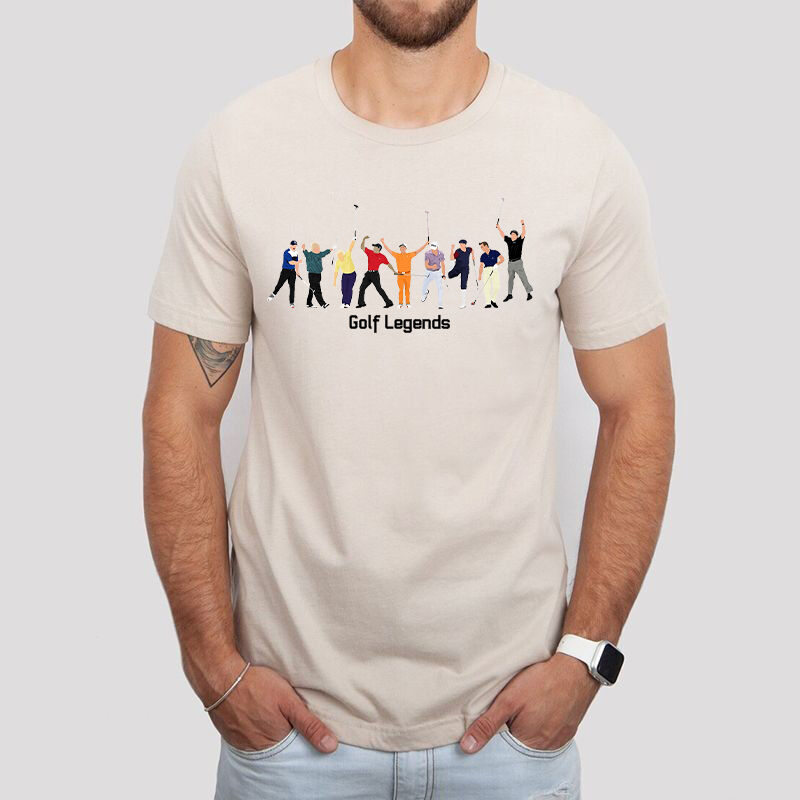 Personalized T-shirt Golf Legends Group Portrait Design Perfect Gift for Golf Lover Friends