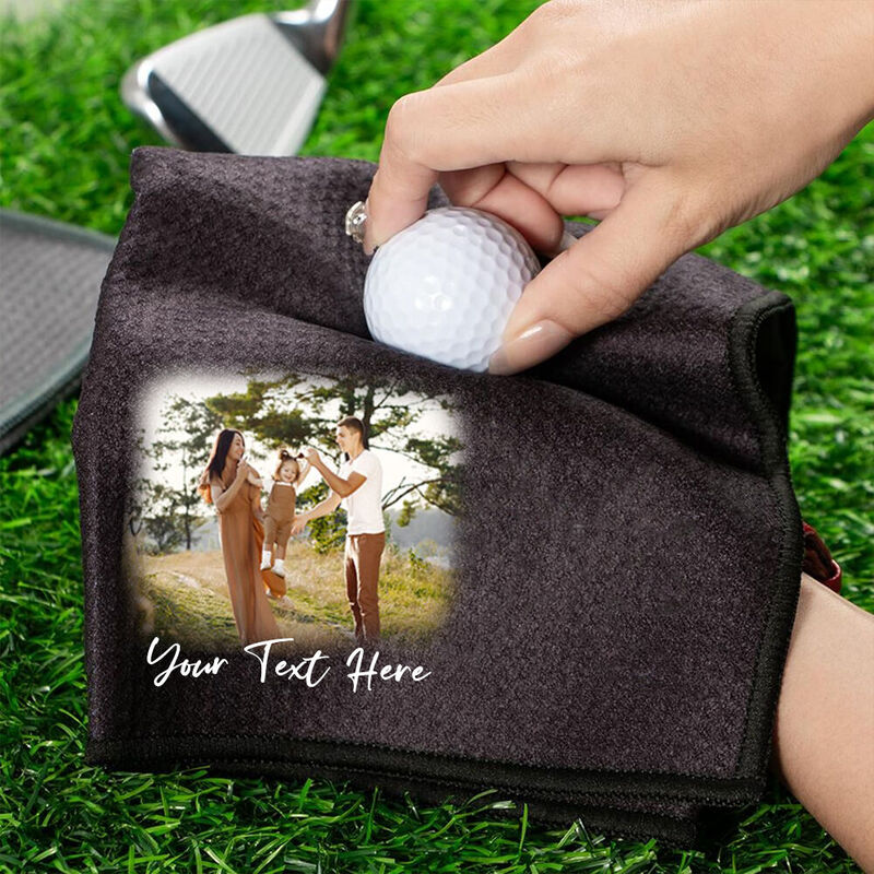 Personalized Golf Towel with Family Photo is a Great Gift for Golf Lovers