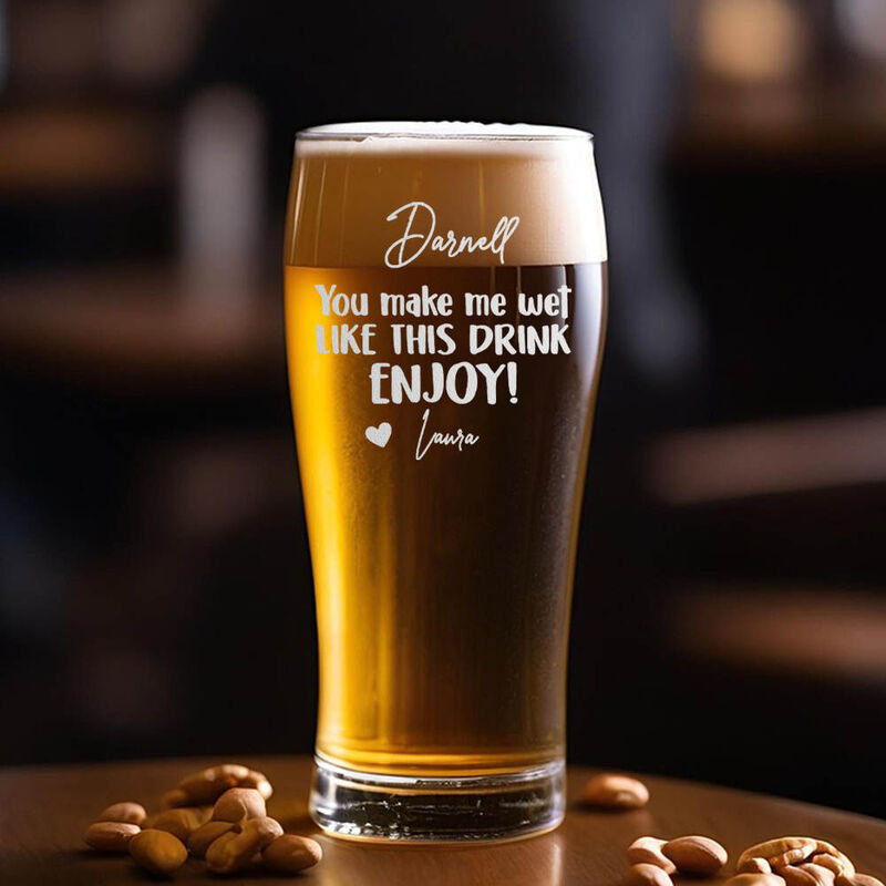 Personalized Name Beer Glass Interesting Gift for Couples