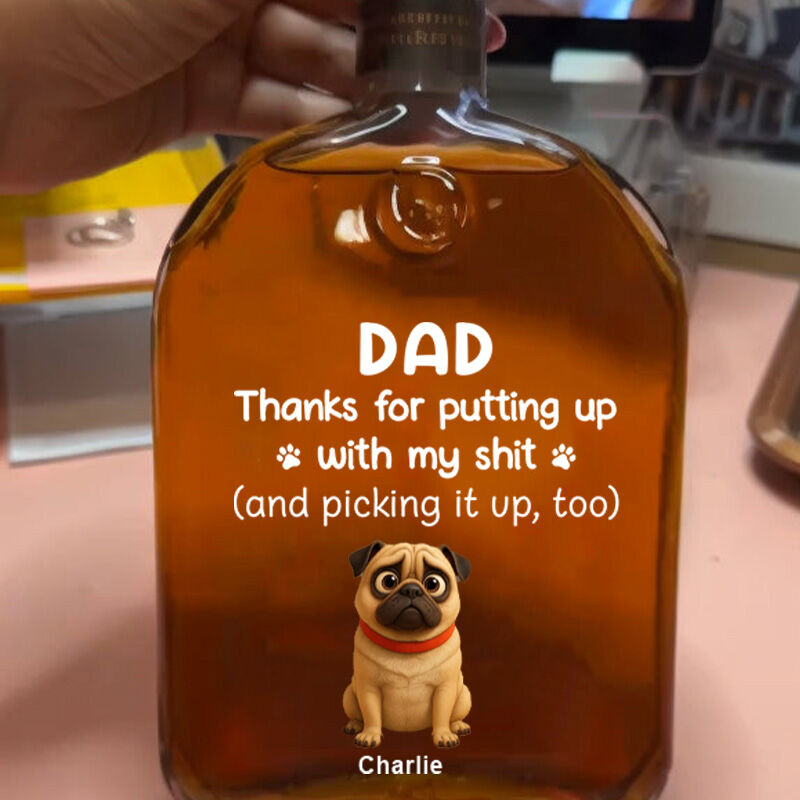 Bottiglia di whisky personalizzata con foto regalo premuroso per gli amanti degli animali domestici
