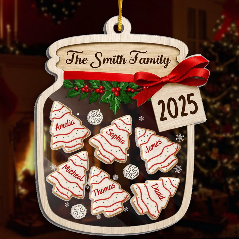 Personalized Jar Hanging Ornaments with Custom Names Christmas Gifts for Family