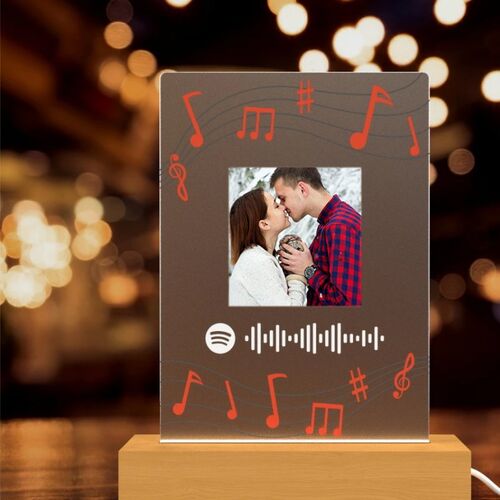 Lampada personalizzata con foto e canzone codice spotify regalo per amore