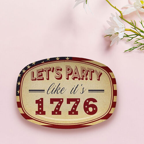 American Vintage Teller Personalisiert Mit Datum Besonderes Geschenk für Freunde "let's Party"