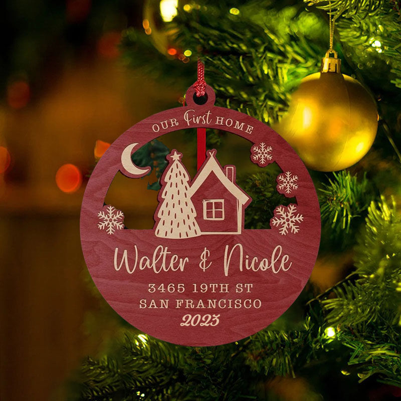 Our First Home-Personalized custom name Christmas decoration