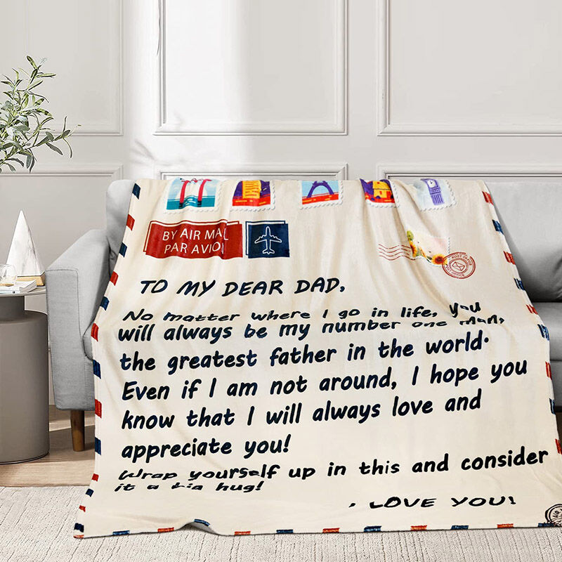 Love Letter Blanket Funny Present to Dear Dad "Wrap Yourself Up In This"