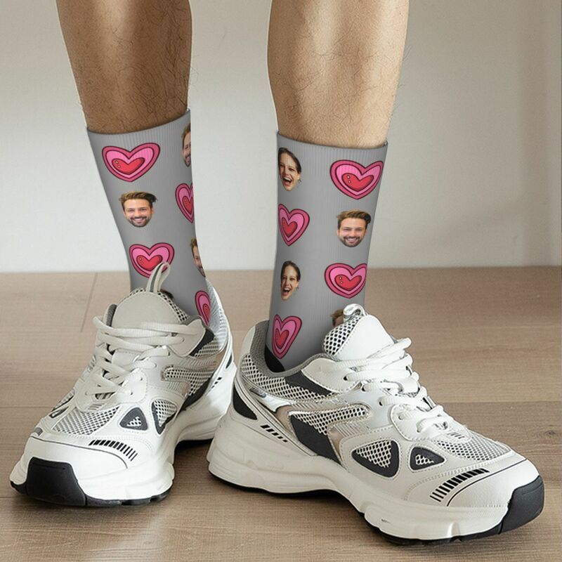 Customized Face Socks Add Photos Anniversary Gift for Couples