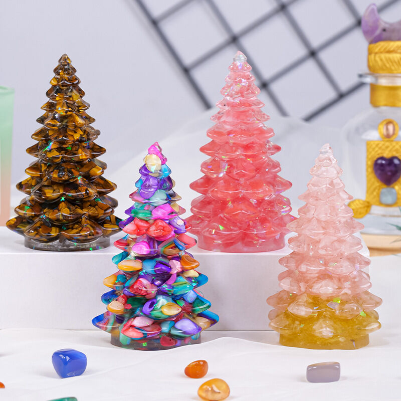 Mini Kristallen Kerstboom Geluksboom Druipende Lijm Grind Kerstboom voor Kerstmis