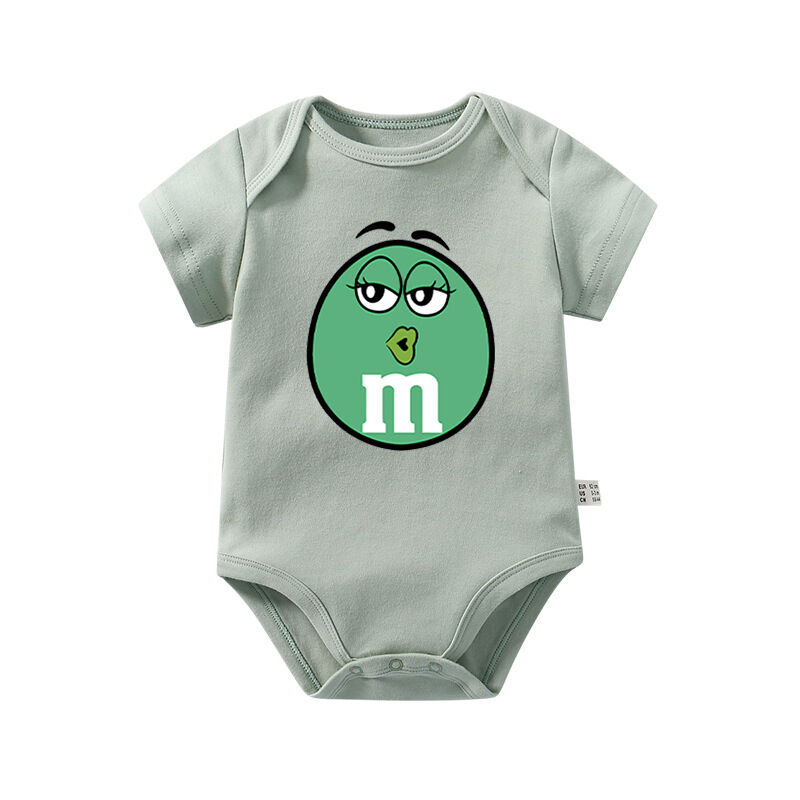 Gepersonaliseerd Baby Onesie Schattig M&M's Kleurrijk Patroon Ontwerp Grappig Baby Shower Cadeau voor Nieuwe Moeder