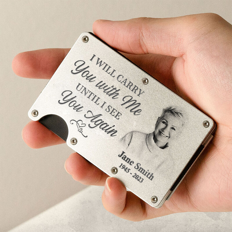 Personalized Metal Card Holder Customized Photo Commemorative Gift For Loved Ones