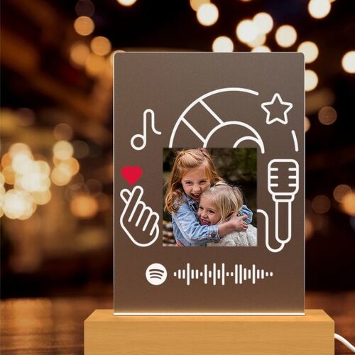 Custom Spotify Plaque Song and Photo Lamp Personalised Gift For Dad Mom