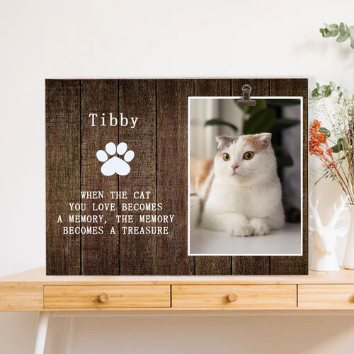 Personalisierter Haustier Bilderrahmen Memorial Geschenke für niedliche Katze