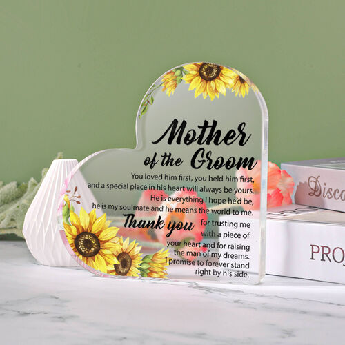 Gift for Mother "Thank You for Trusting Me" Heart Shaped Acrylic Plaque