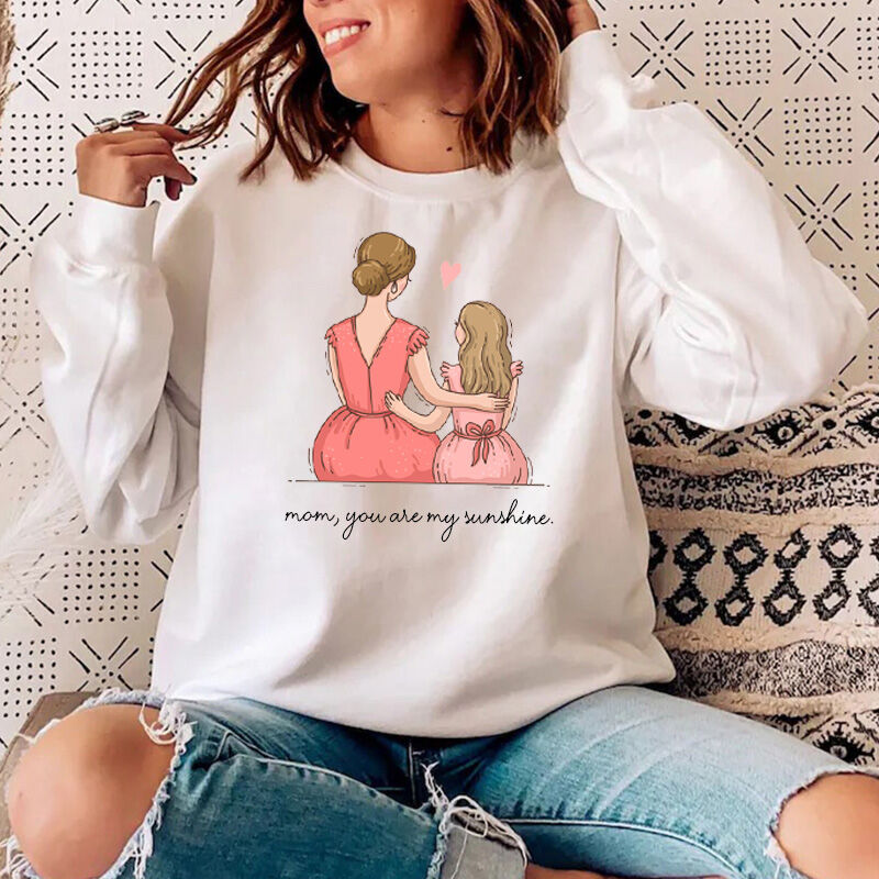 Personalized Sweatshirt Mom and Kid with Custom Message for Best Mother
