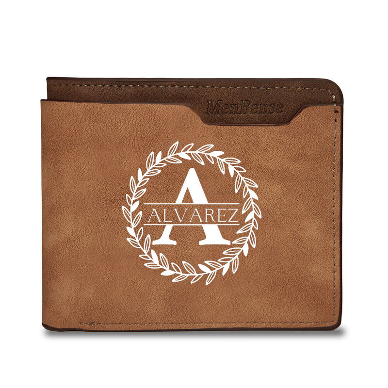 Personalized Casual Men's Wallet Custom Name and Initial Best Gifts