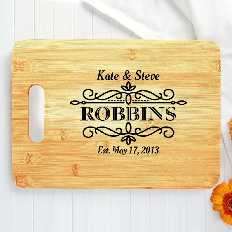 Personalized Name And Date Charcuterie Board with Beautiful Lines ...