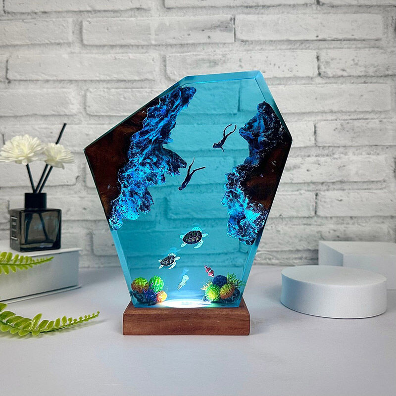 Turtle And Baby Turtle Resin Night Light Cute Gift for Parents