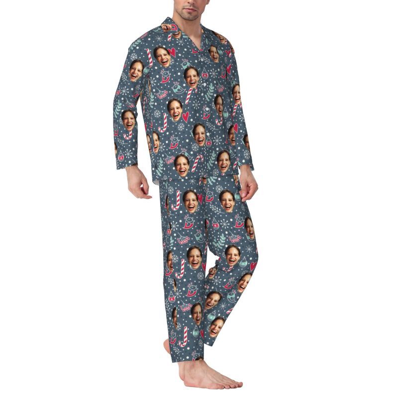 Personalisierte Pyjamas benutzerdefinierte Foto Weihnachten Candy Bird Design kreatives Geschenk für die Familie