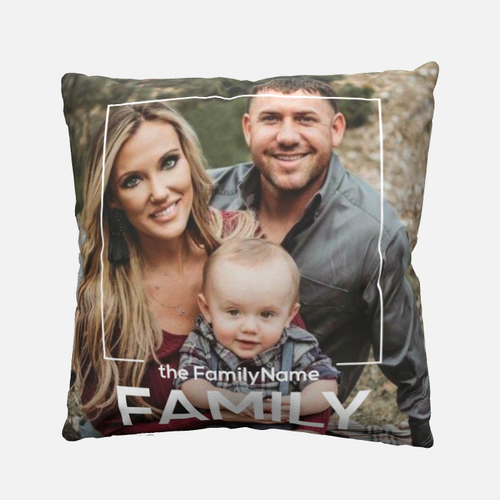 Cuscino fotografico bifacciale personalizzato per famiglia