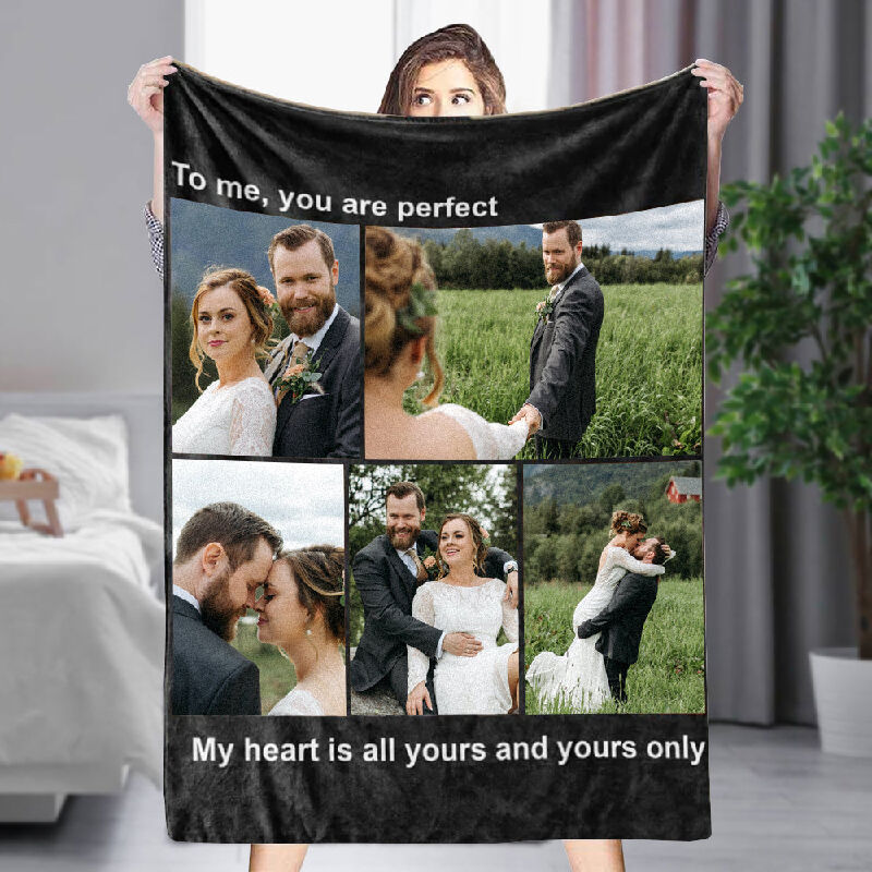 Custom Photo Blanket Unique Design Present for Sweet Couples